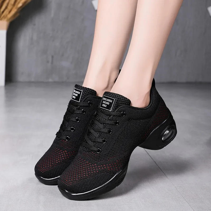 Chaussures de danse à semelle souple avec Ventilation pour femmes, baskets de Fitness, de Jazz