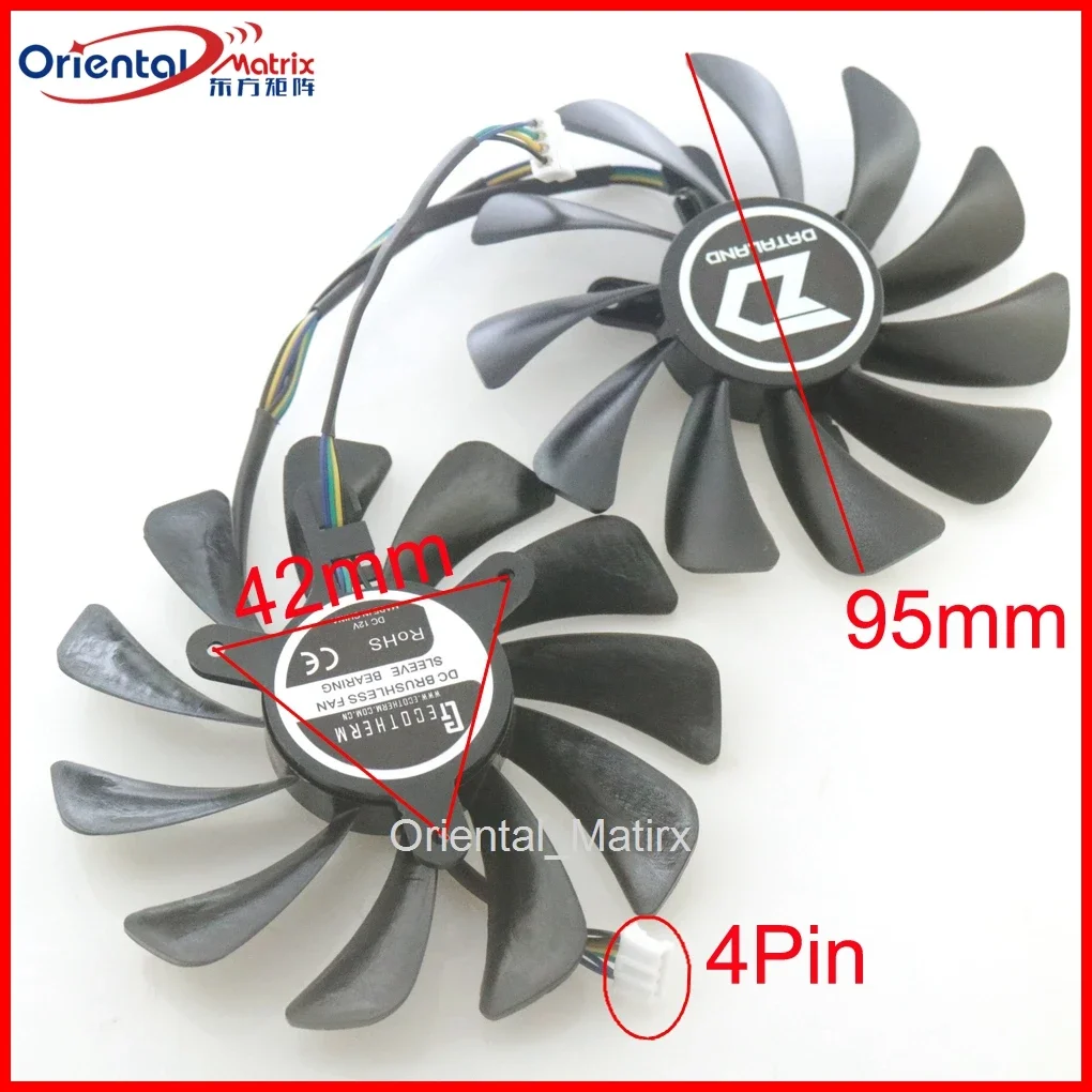 

GFM10012H12SPA 95 мм DC12V VGA вентилятор для Dataland RX5500XT 8 ГБ Red Dragon охлаждающий вентилятор для видеокарты