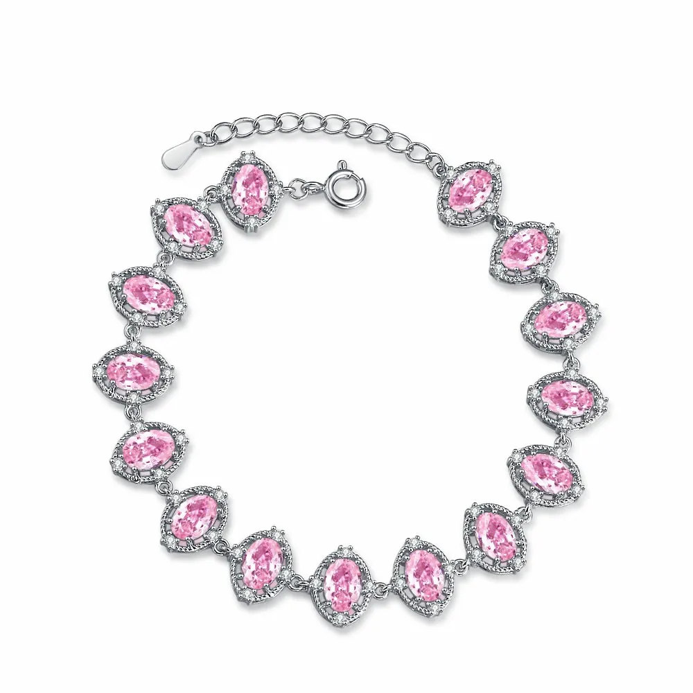 أساور روبي حمراء أنثى ريال S925 سوار من الأحجار الكريمة الفضية لهدية عيد ميلاد الطالب