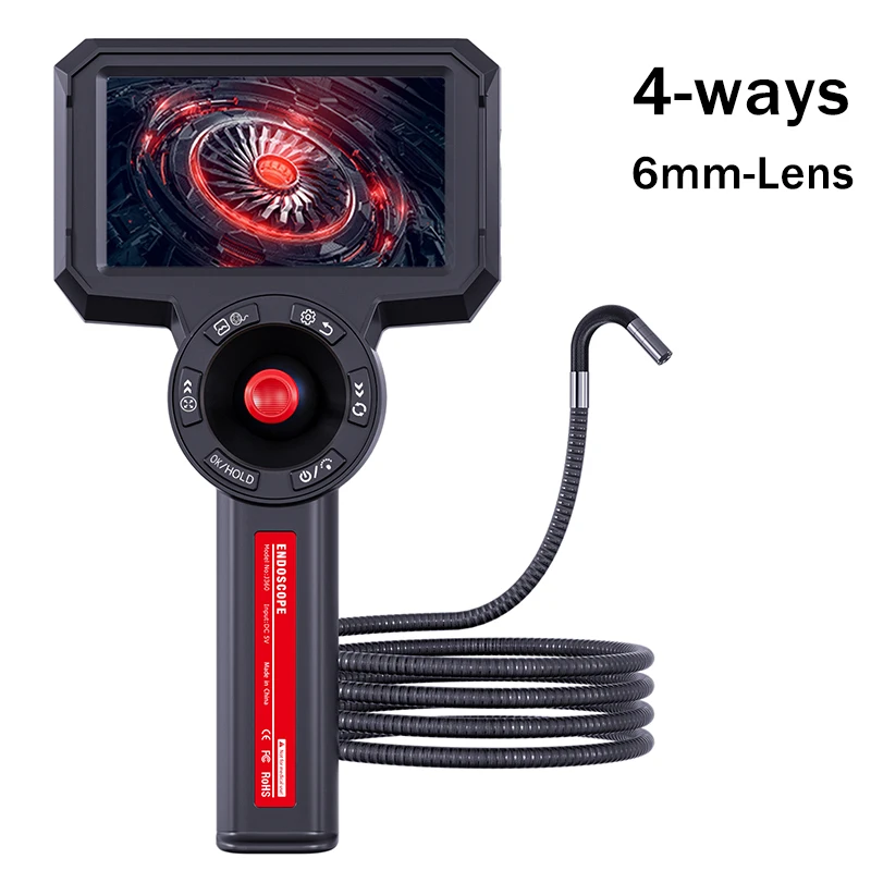 720 Degrees All Way Steering Industrial Endoscope for Car Pipe Inspection Sewer Camera Borescope With 4.5Inch HD Screen