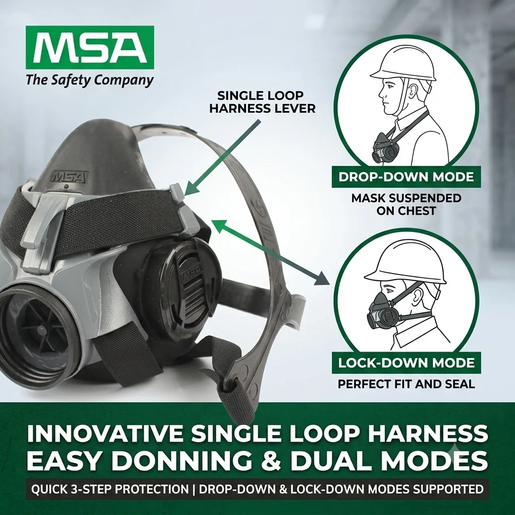 MSA 410 Originales Half Mask Gas Face Respirator Single Filter Paint Airbrush Spraying For Resin Respiratory Protection Working