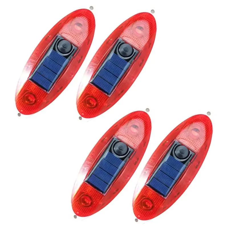 Sensitive LED Solar Strobe Warning Lamp Super Bright IP68 Waterproof Light Control Flashing Beacon