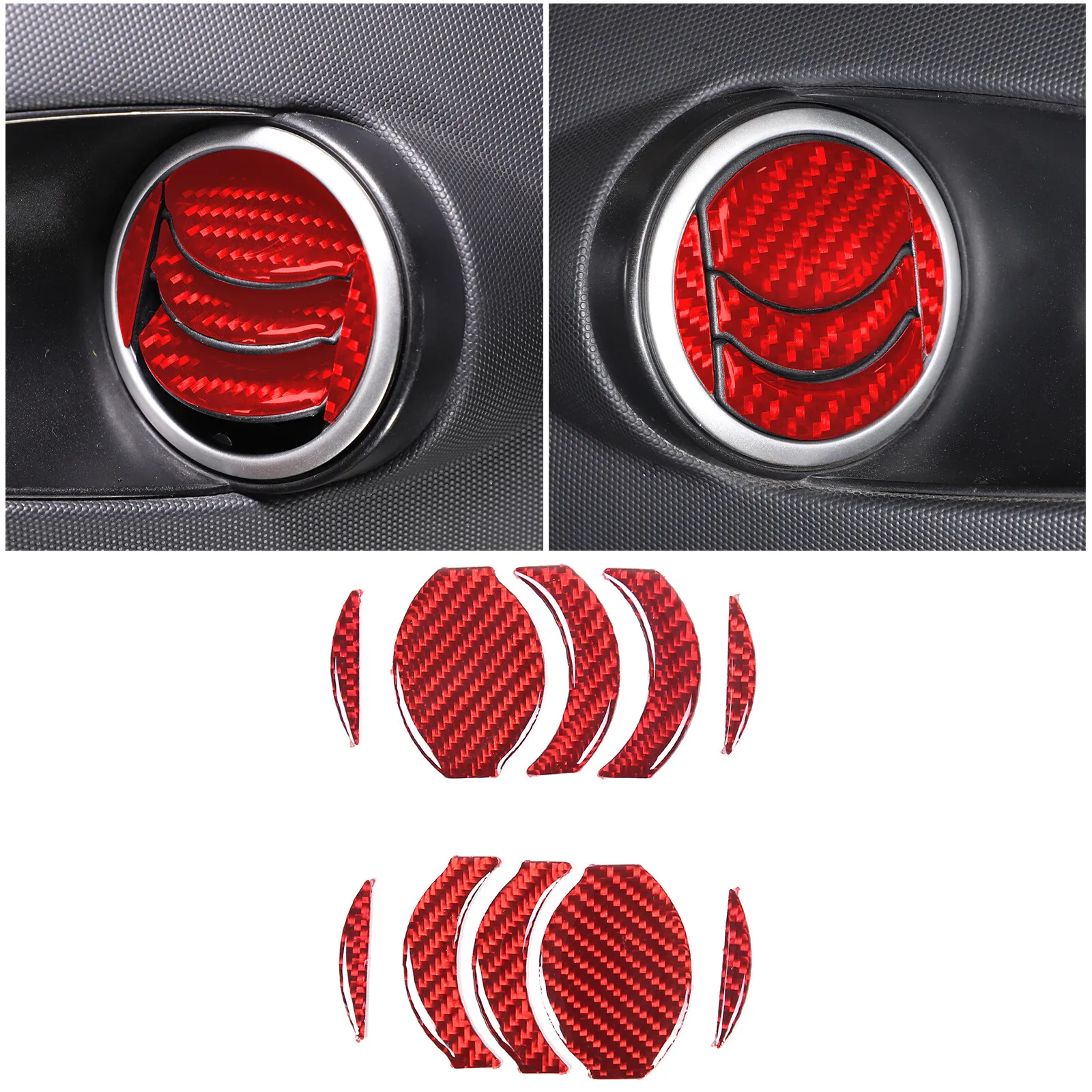 

Carbon Fiber Center Dashboard Air Condition Vent Frame Trim For Nissan 350Z 2003-2009 Aircond Outlet Decorative Sticker
