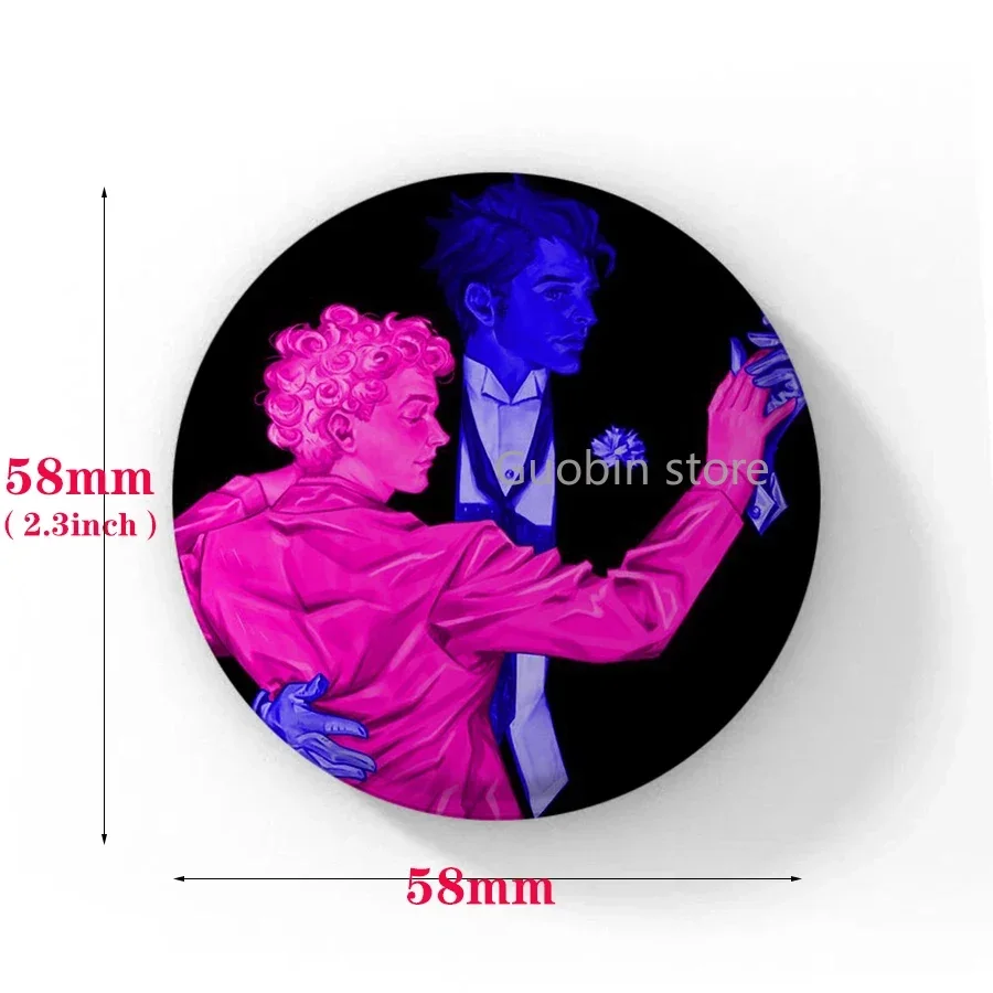 58mm New Tv Girl Who Really Cares Soft Button Pin Metal Collar Brooch Women Lover Decor Jewelry Cartoon Round Badge for Backpack