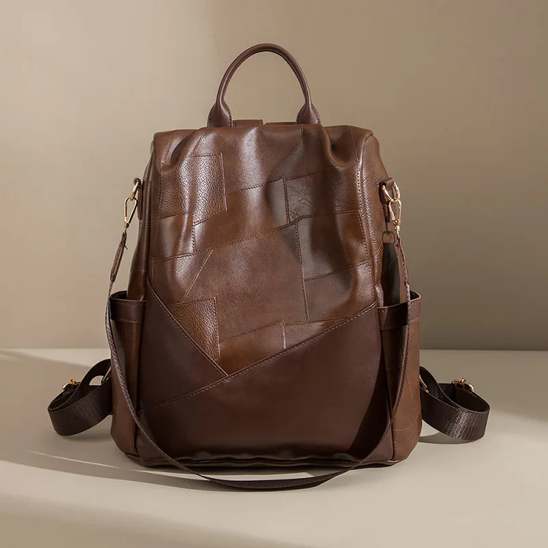 레트로 PU 도난 방지 가방 대용량 다기능 싱글 숄더 여성용 배낭 하이 엔드 통신 가방 mochilas ita