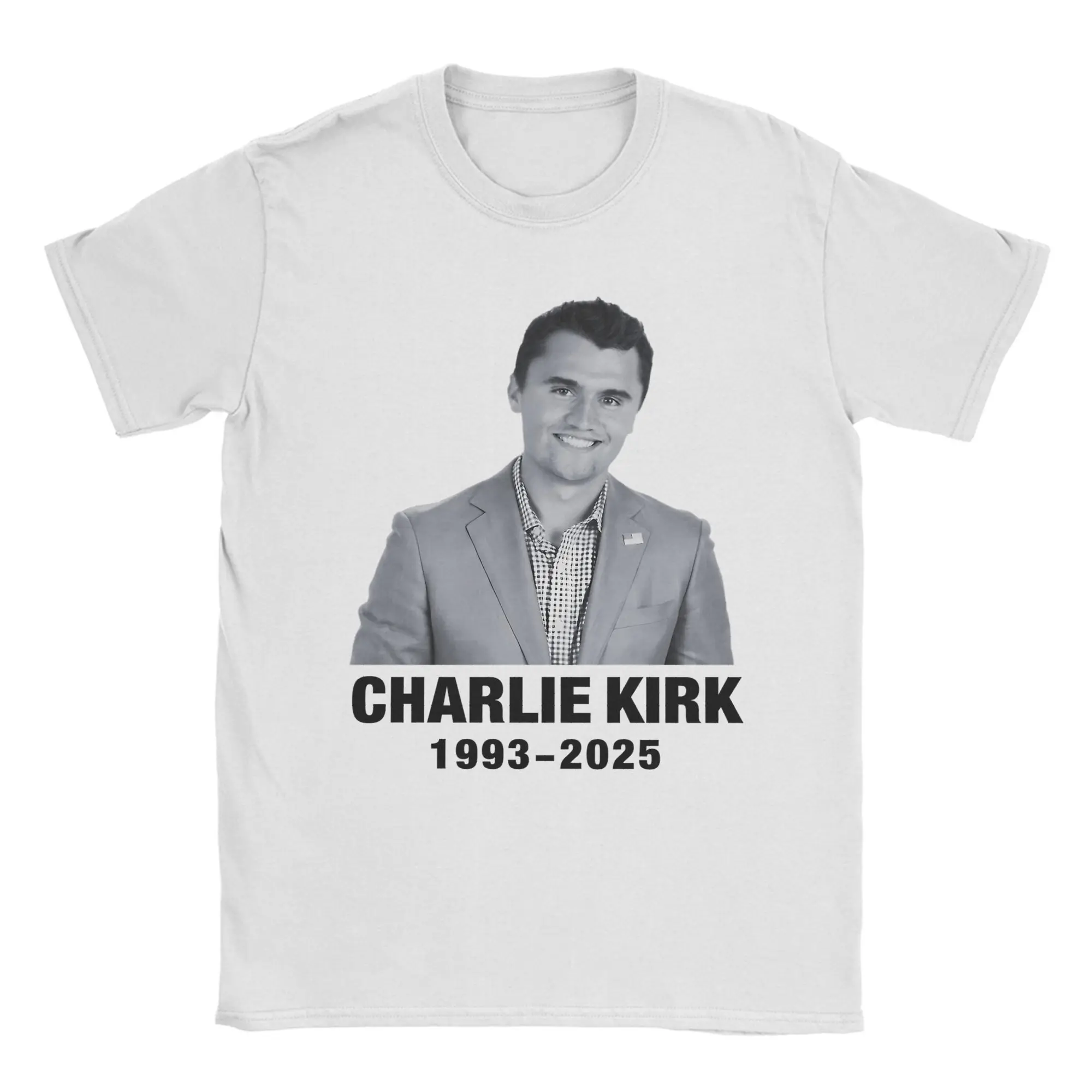 

Men's T-Shirts Charlie Kirk Death Funny Pure Cotton Tee Shirt Short Sleeve T Shirt O Neck Clothes Gift Idea