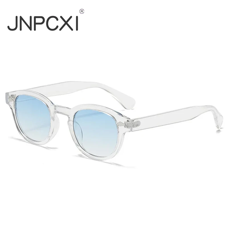 JNPCXI Fashion Gradient Blue Round Sunglasses for Women Men Vintage Tortoise Square Sun Glasses Lunettes De Soleil