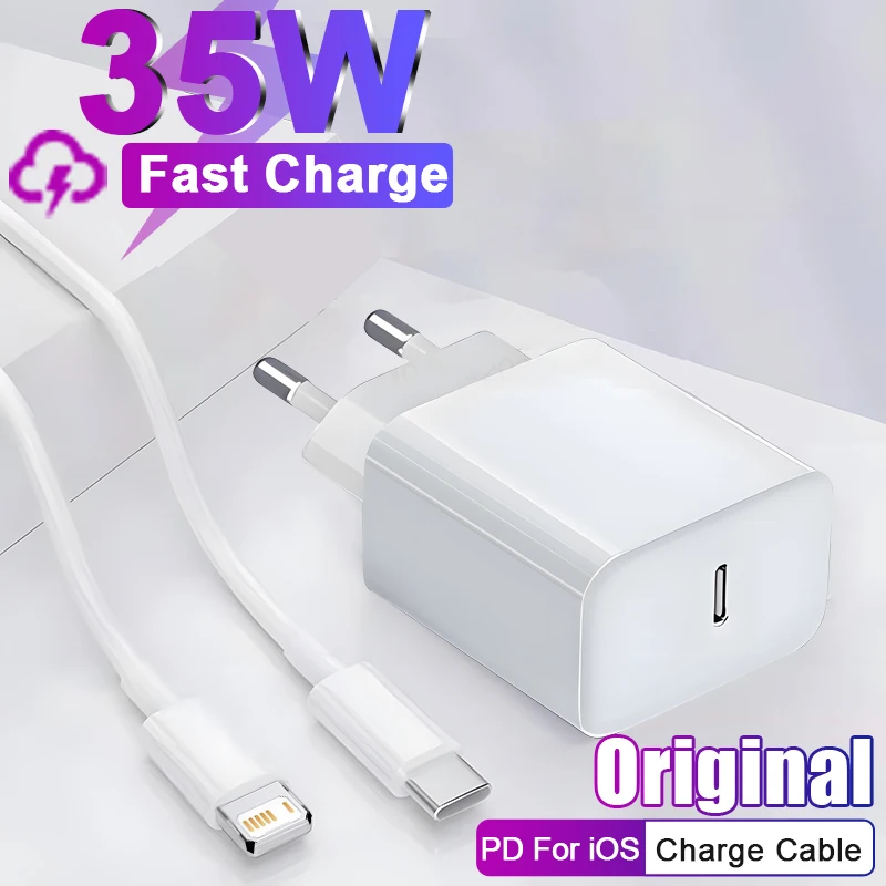 For Apple Original PD 35W Fast Charger For iPhone 15 14 11 13 12 Pro Max Plus USB C Cable iPad Fast Charging Type-C Date Cables