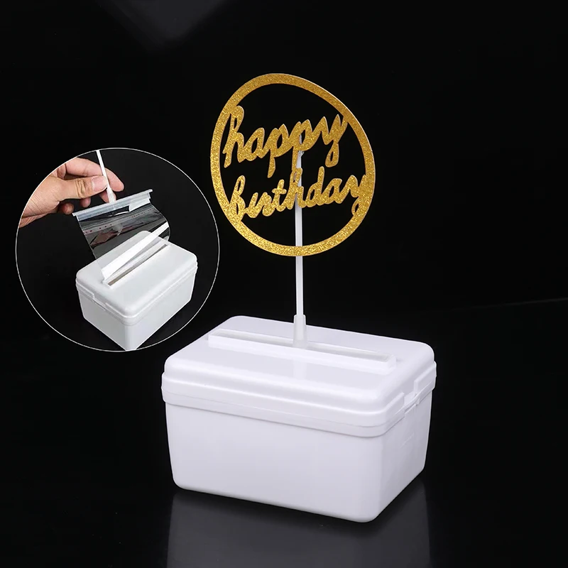 Divertida sorpresa para pastel de cumpleaños, decoración artesanal, caja para tirar de dinero, herramienta creativa reutilizable para hacer pasteles