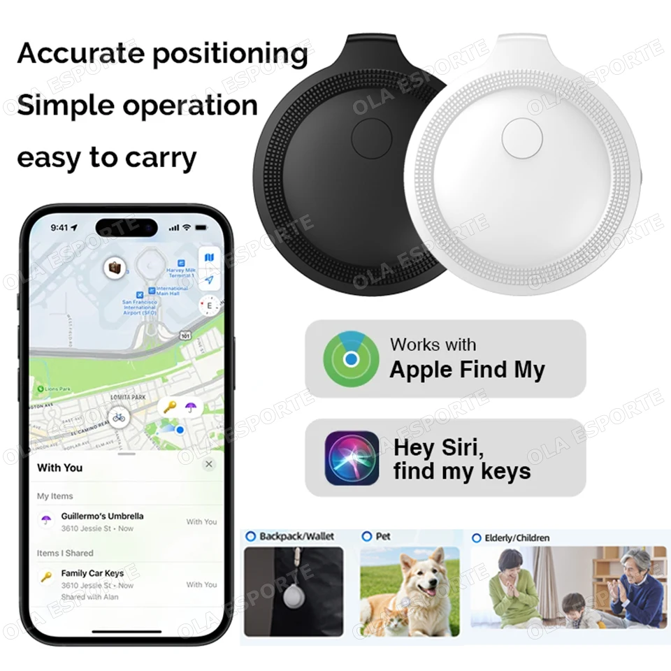 

Mini Smart Anti-lose Tracker For Apple Airtag Replacement Find My Bluetooth GPS Tracker For Luggage Kids Pet Bag IOS Key Finder
