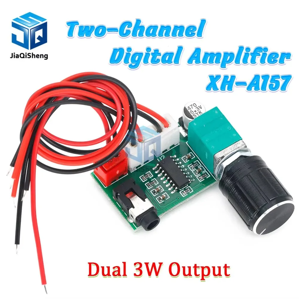 XH-A157 Digital Amplifier Board PAM8403 with Volume Knob Aux Input USB 5V Power Supply Dual 3W Output