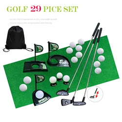 Latest Retractable Alloy Children's Golf Toy Play Set For Kids Toddlers Beginners  Practice Clubs Balls Holes Green Target Games