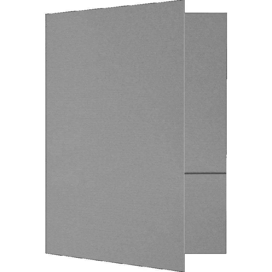 

6 x 9 Small Two Pocket Presentation Folders Sterling Gray Linen 50 Pack