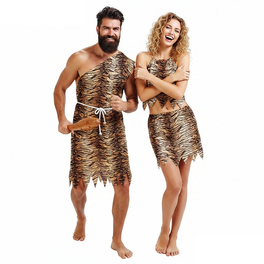 Déguisement Couple Préhistorique Imprimé Tigre – photo 4