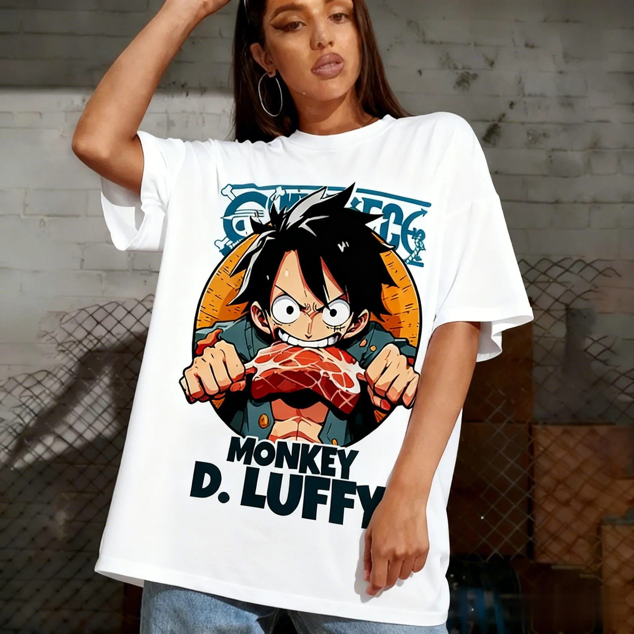قطعة واحدة أنيمي لوفي تي شيرت الرجال النساء القطن قصير الأكمام الصيف بلايز 2026 الجرافيك المحملة ملابس الشارع الشهير المتضخم Y2k الملابس #2