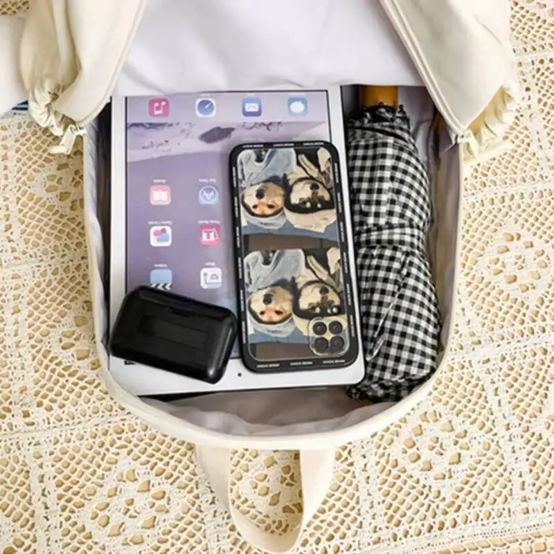 Mode Niedlichen Rucksack Frauen Y2K Grunge Einfarbig Harajuku Wandern Reise Ästhetischen Rucksack Tasche Reise Laptops Rucksack