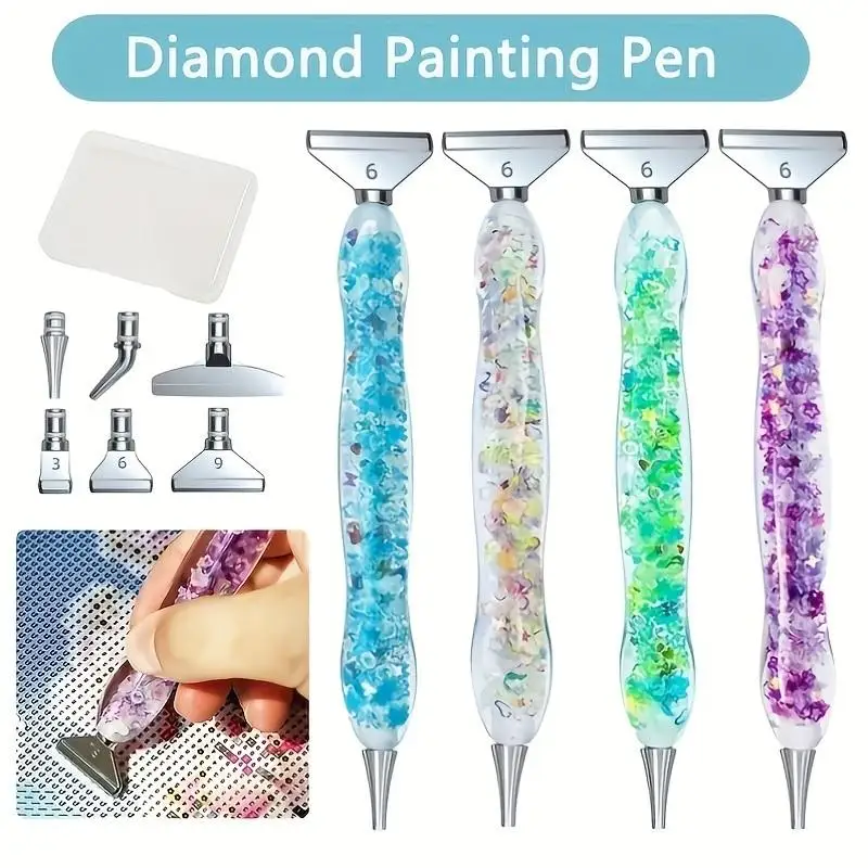 Diamond Painting Resin Cartoon Luminous Dot Drill Pen DIY Metal Pen Tip Tool Set