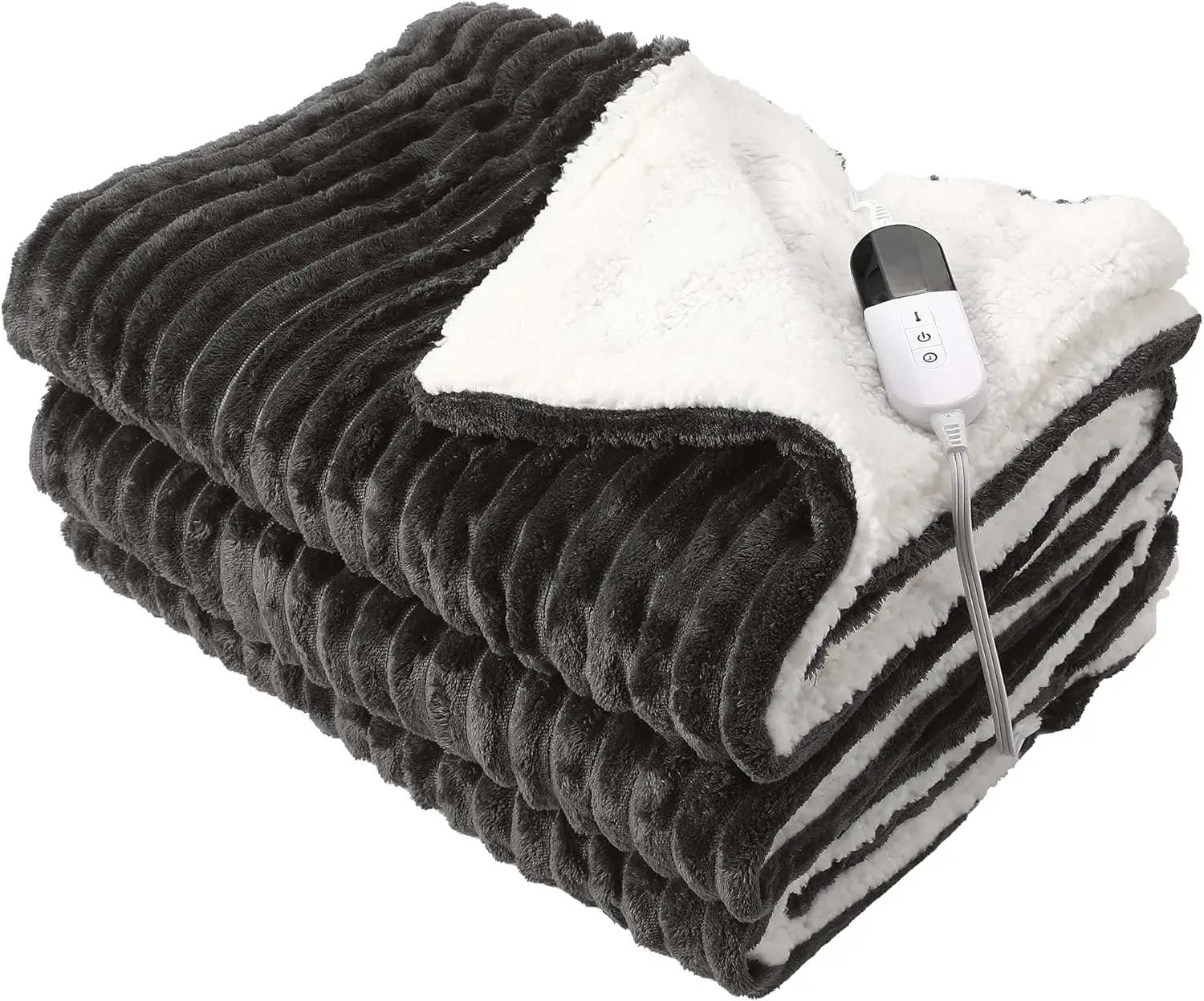 

Двойное одеяло с электрическим подогревом, 62x84 дюймов, ультрамягкий микроплюш с 6 уровнями нагрева и автоматическим выключением