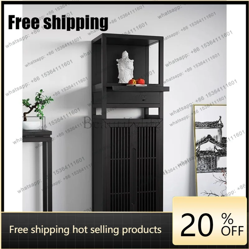 JJ New Chinese-style Solid Wood Buddhist Shrine Stand Cabinet, Shrine Table, Modern Light Luxury God Of Wealth Cabinet