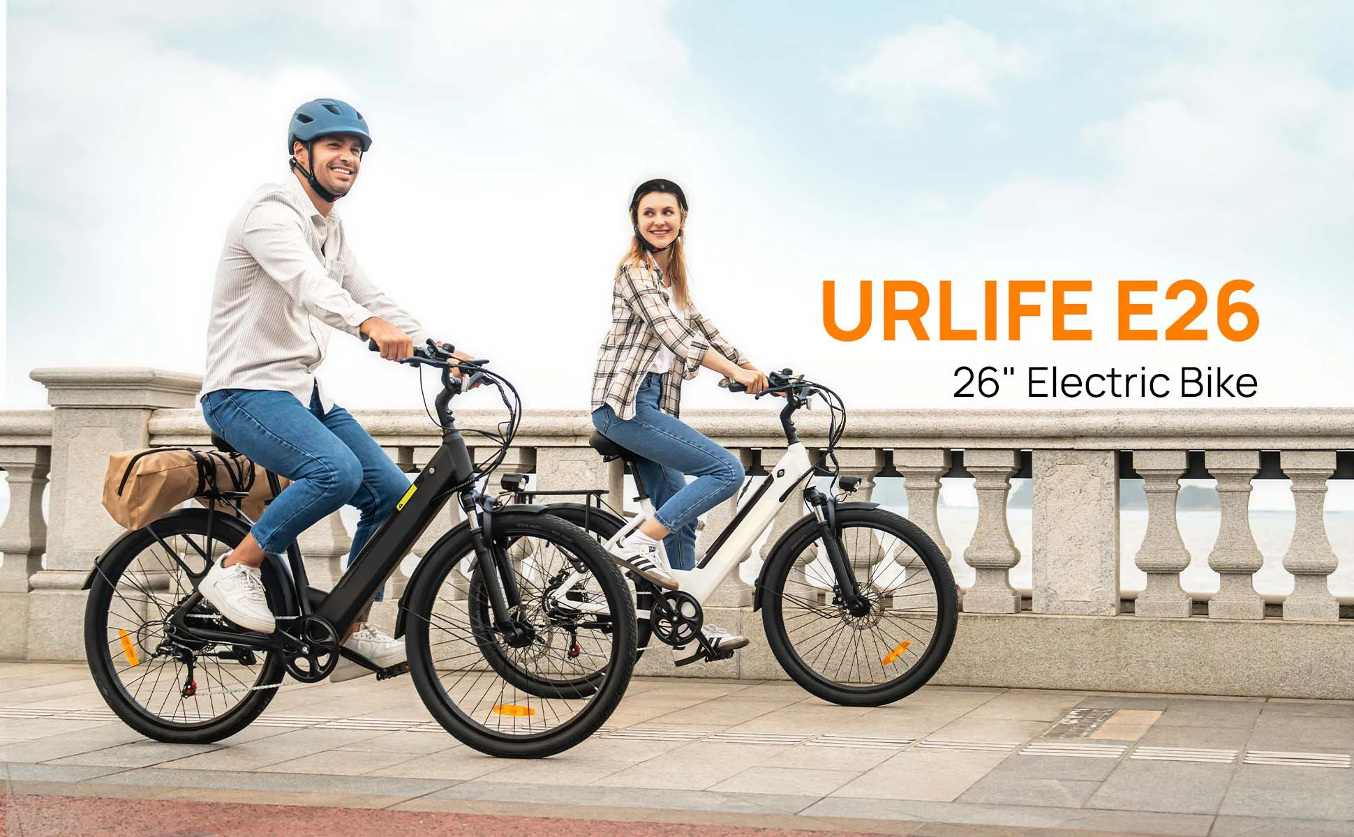 Bicicletta Elettrica URLIFE E26 250W 48V 10.4AH 26 Pollici per Pendolari Urbani - Bici Elettrica per Adulti