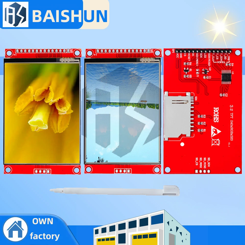 

3.2-Inch TFT LCD Touch Screen Module (ST7789): 240×320 Resolution – For Arduino for UNO/MEGA2560 (With/Without Touch)