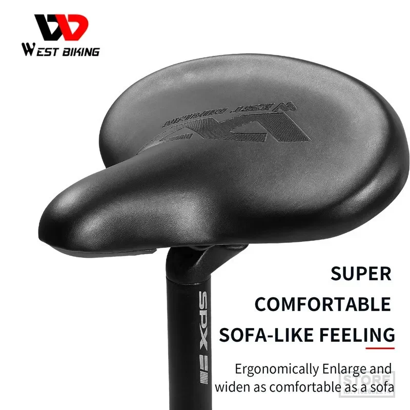 WEST BIKING Super Comfortable Bicycle Saddle Ergonomic Widen Cushion Pad MTB Road Bike  Breathable Shockproof Cycling Seat