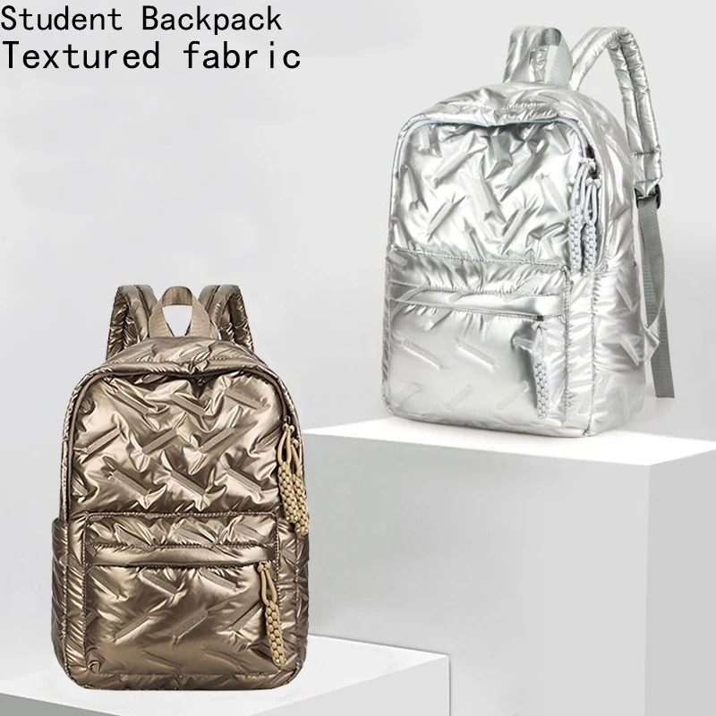 Trendy Multi-color Shiny Quilted Backpack Elegant Design for Daily Use Travel Multi-pocket Versatile Practical Portable Bag