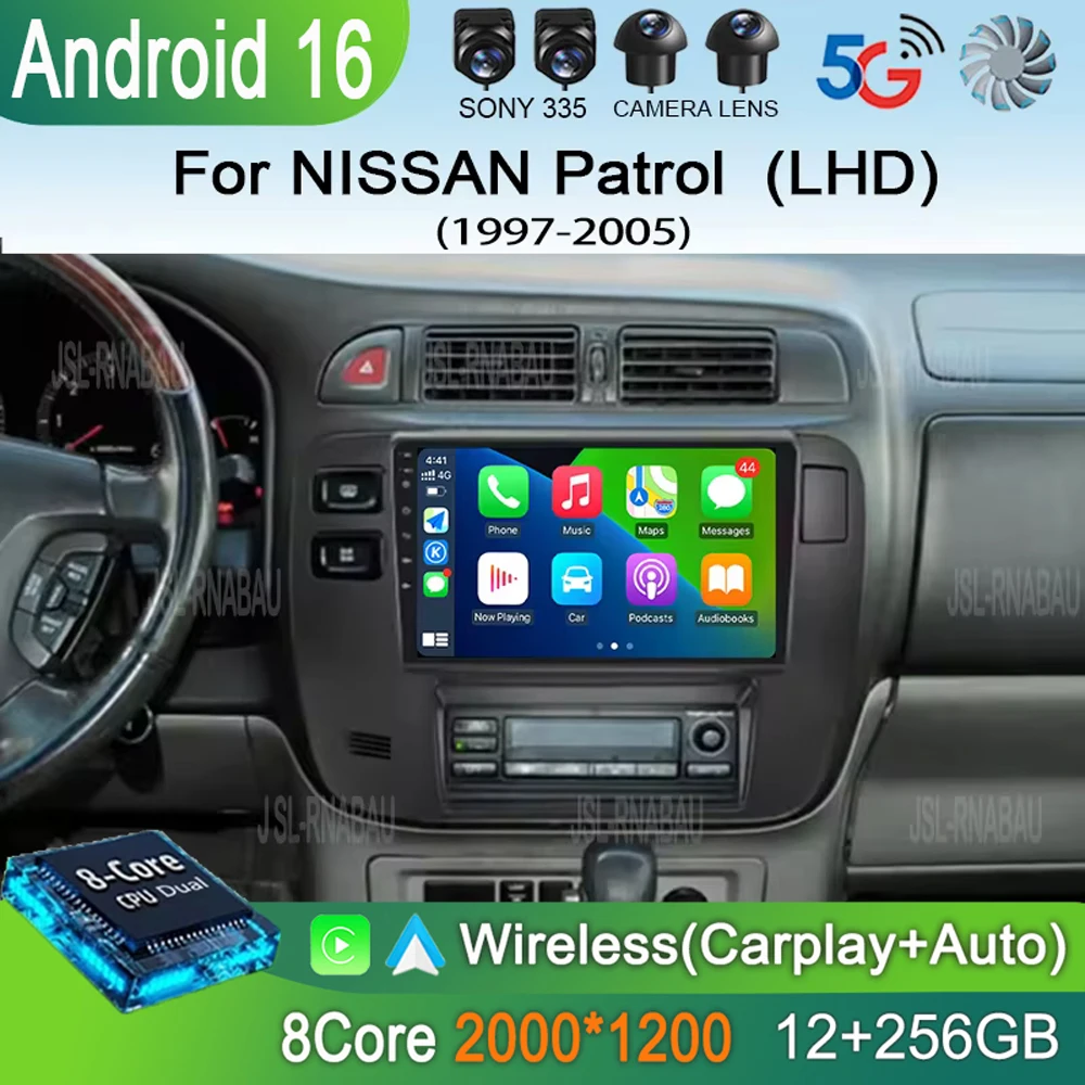 Android 16 Car Radio For NISSAN Patrol 1997 1998 1999 2000 2001 2002 2003 2004 2005 GPS Navigation Multimedia Player Autoradio
