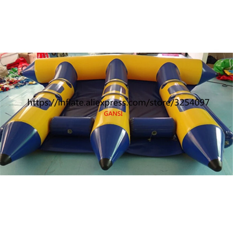 Heavy Duty Inflatable Water Floating Fly Fish Boat Inflatable Flying Fish Tube Towable For Aqua Park Games