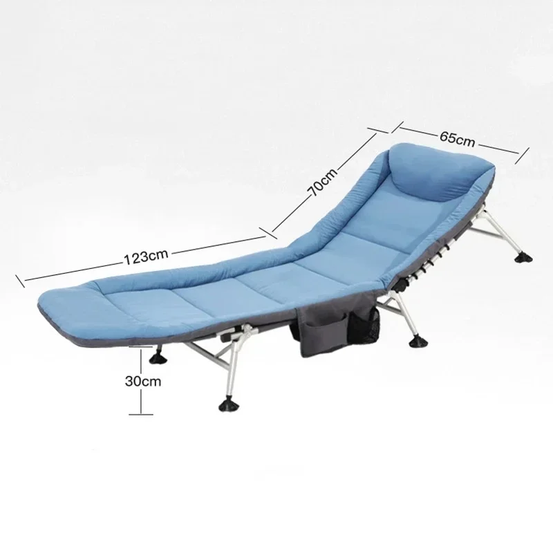 Adjustable Portable Recliner Foldable Outdoor Sun Lounger Lounge Chair Lunch Break Folding Bed Office Breathable Comfort Bed