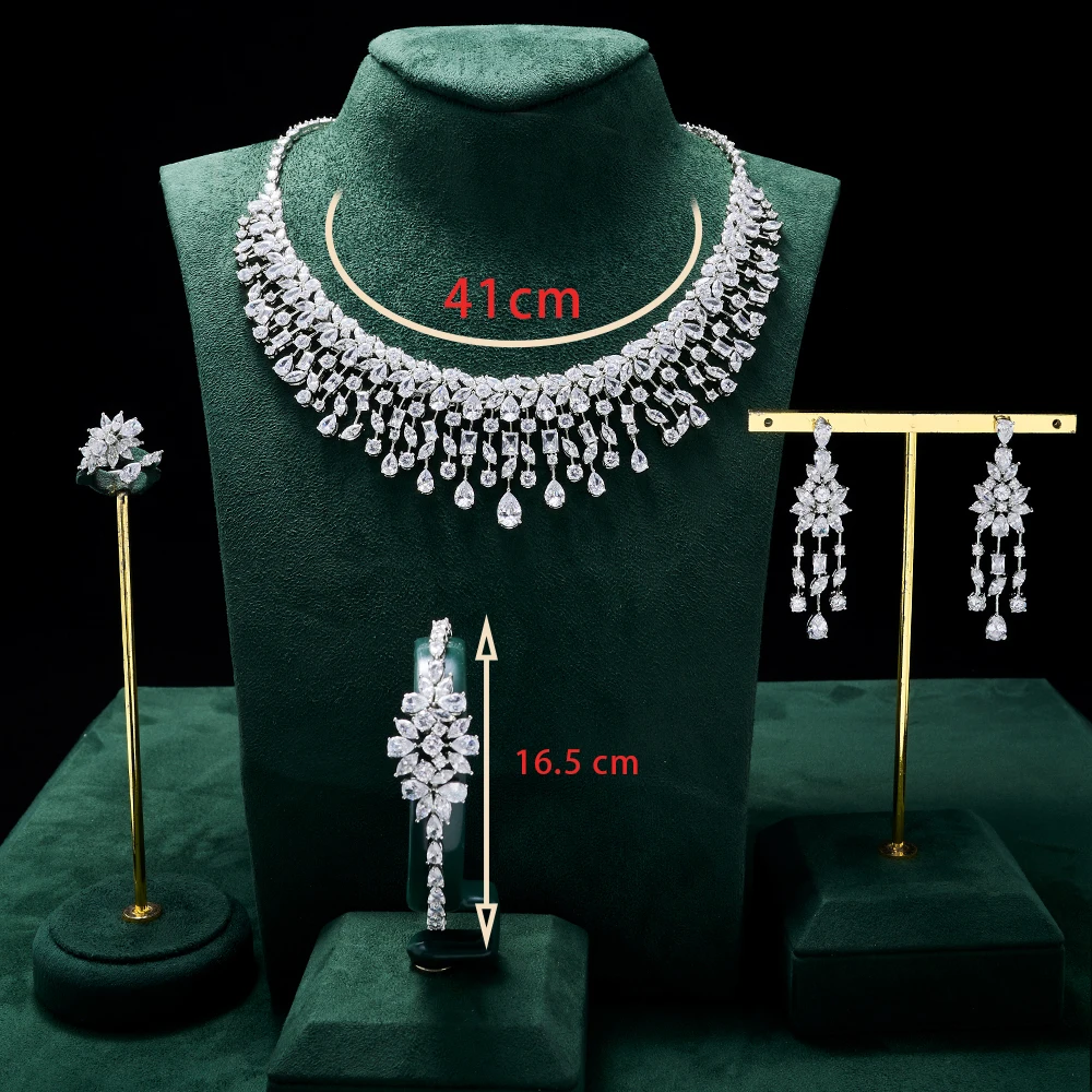 IN JEWELIFE Luxury Women Jewelry set Cubic Zirconia Bridal Necklace Sets DuBai Saudi Wedding Engagement Party Festival Accessory