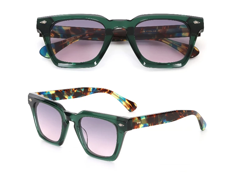 LumoGaze Retro-Sonnenbrille mit dickem Rahmen, rechteckig, UV400-Schutz für Damen, trendige Retro-Sonnenbrille aus hochwertigem Acetatfaser für Herren – Detail 21