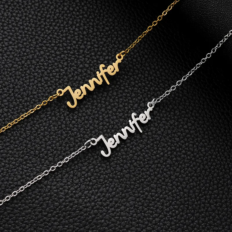 

Fashion Personalized Customized Stainless Steel Name Necklace for Women Gold Pure Letter Pendant Necklace Holiday Jewelry Gift