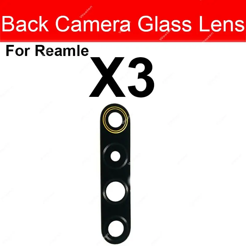 Back Camera Glass Lens For Realme X3 X3 Super Zoom Rear Camera Lens Cover with Frame Ring Holder with Sticker Parts