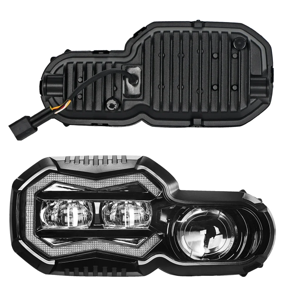 Unique Design LED Headlight With Angel Eyes Halo DRL High Low Beam Headlamp For BMW F800GS F800GS Adventure F700GS F650GS