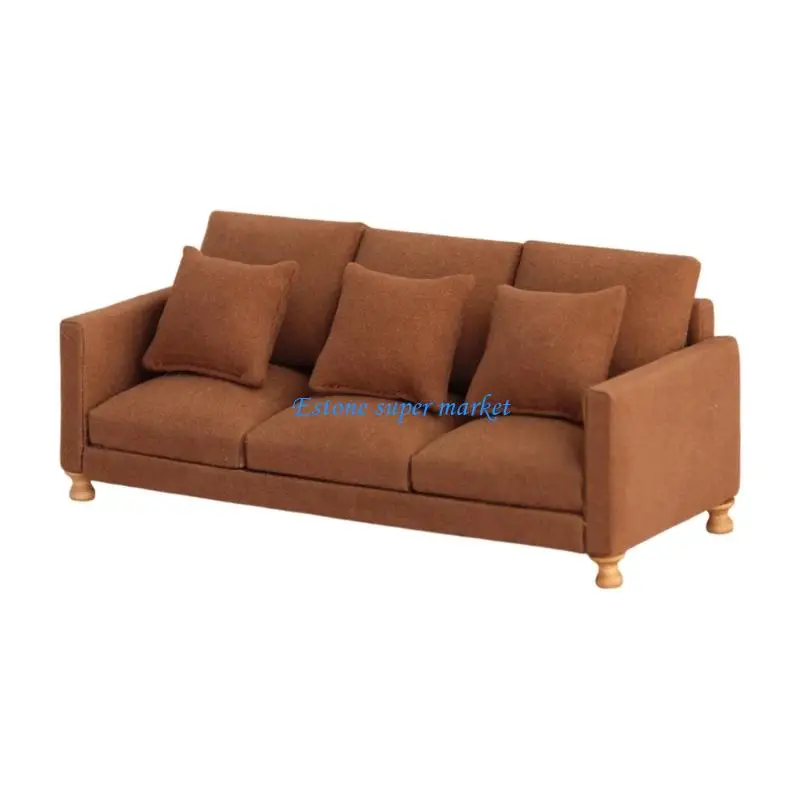 090B Kids Doll House Miniature Sofa Model Figurine 1/12 Realistic Furniture Figure