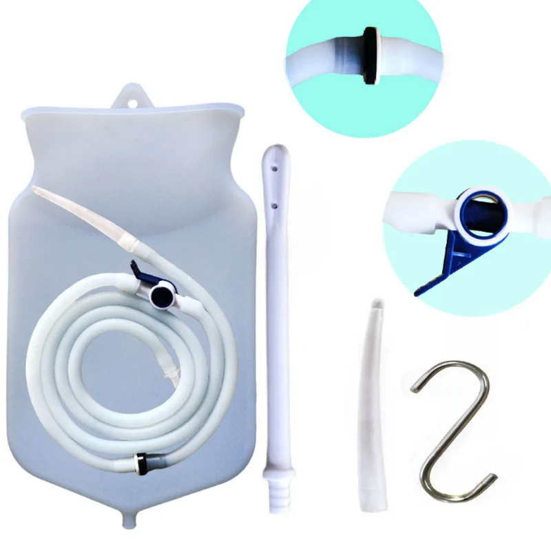 Reusable Enema Anal Bag Kit Silicone Cleansing Enteroclysm Detoxified Bowel Bags Enema Irrigator Douche Bag