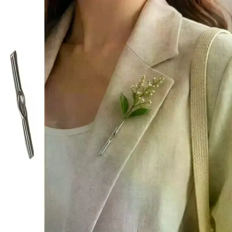 Creative Branch-Shaped Flower Insertable Brooch DIY Clothing Corsage Ornament Metal Branch Pins For Brooches With Insert Flowers