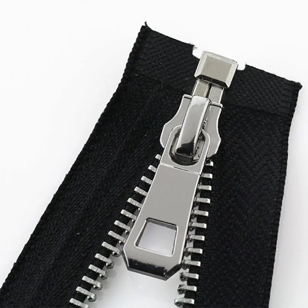 Hot Platinum 5# Zipper Open-end 45cm/17.72 inch Auto Lock White Metal Metal Zipper for Clothes Shoes Pocket Garment