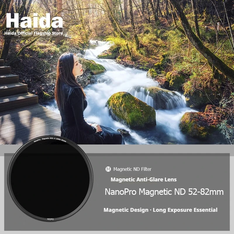 

Haida NanoPro Magnetic ND3.0 (1000x)/1.8 (64x) Neutral Density Filter Reduces Light by 10 Stops Suitable for All Camera Lenses