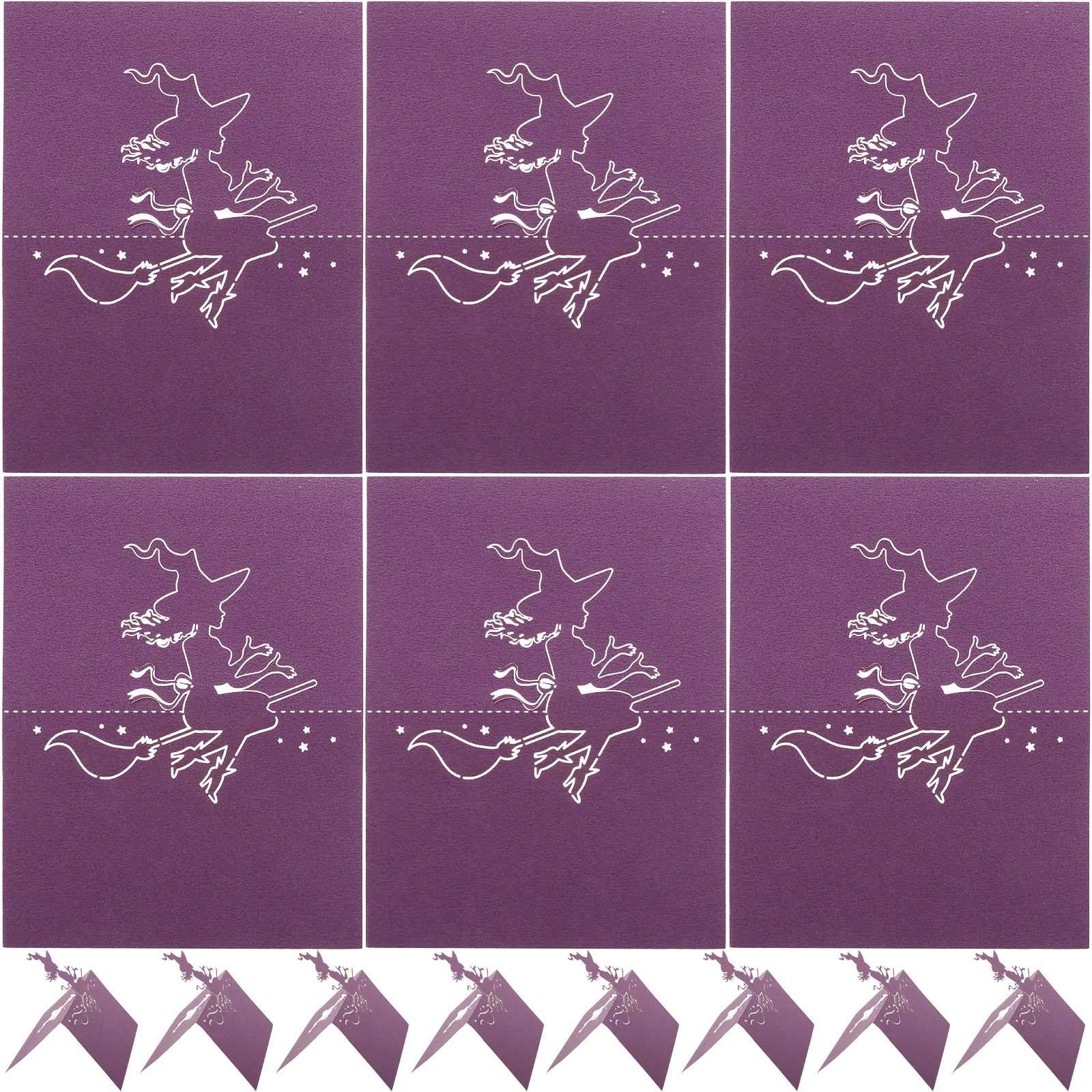 

50pcs Halloween Witch Tent Place For Wedding Party Banquet Table Name Cards Seating Reserved Signs Paper Foldable Table Number