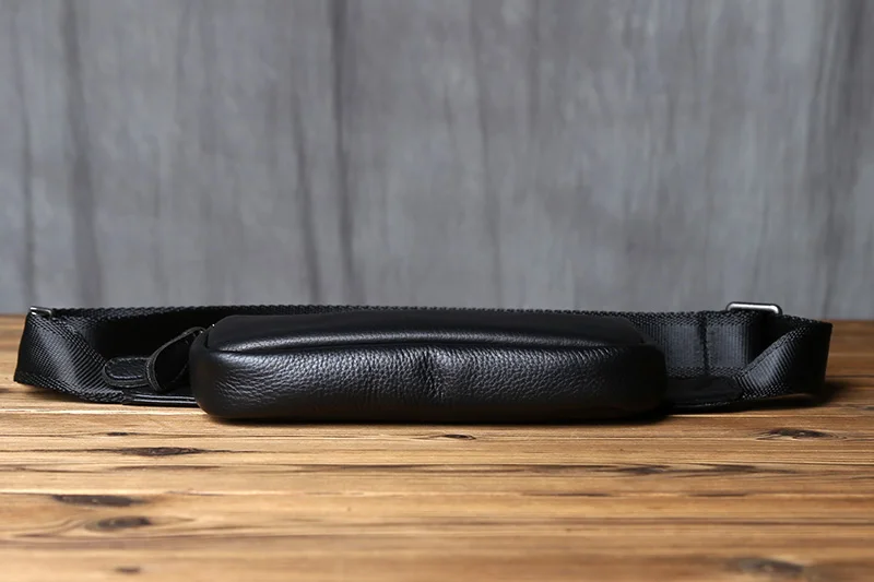 NZPJ Herren-Brusttasche aus echtem Leder, Umhängetasche aus natürlichem Rindsleder, lässige Umhängetasche, sportliche multifunktionale Handy-Hüfttasche – Detail 9