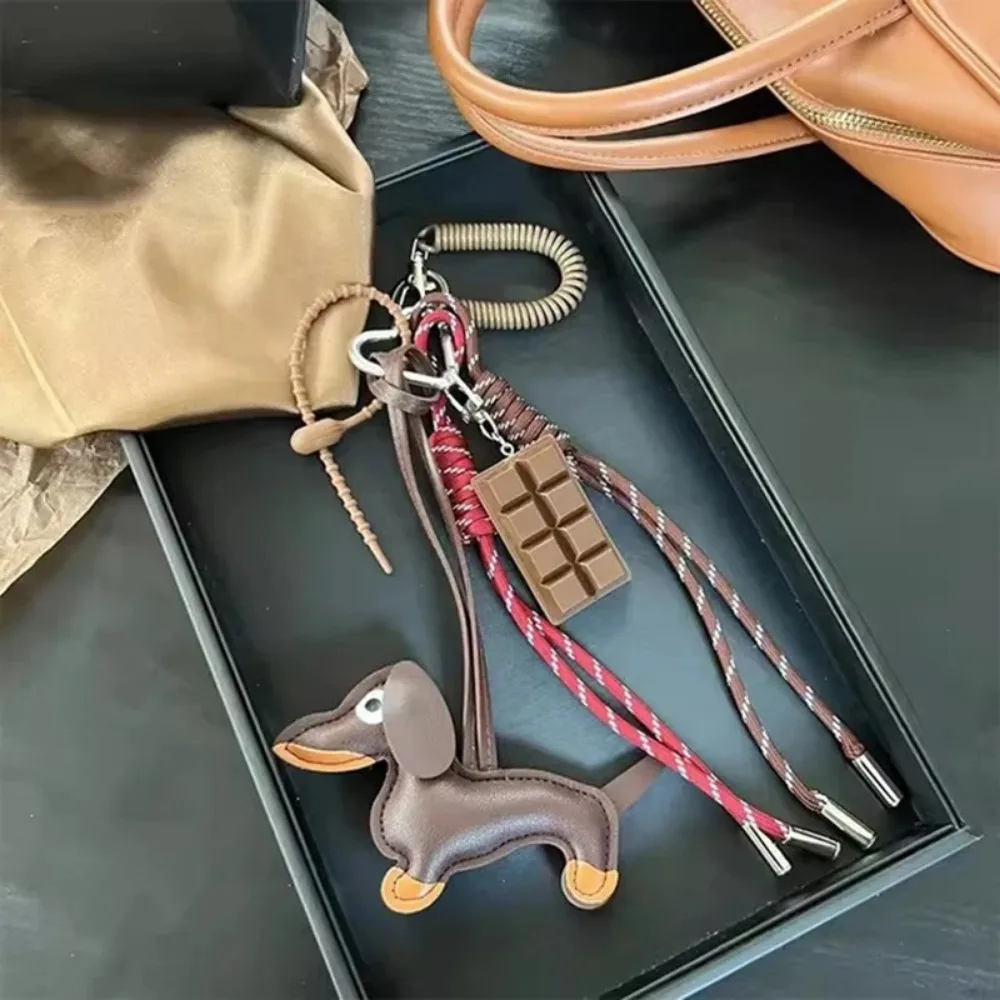 Braided Rope Bag Pendant For Women Bags Nylon Woven High-Grade Keychain Pendant Retro Dachshund Pendant Bag Accessories image 4