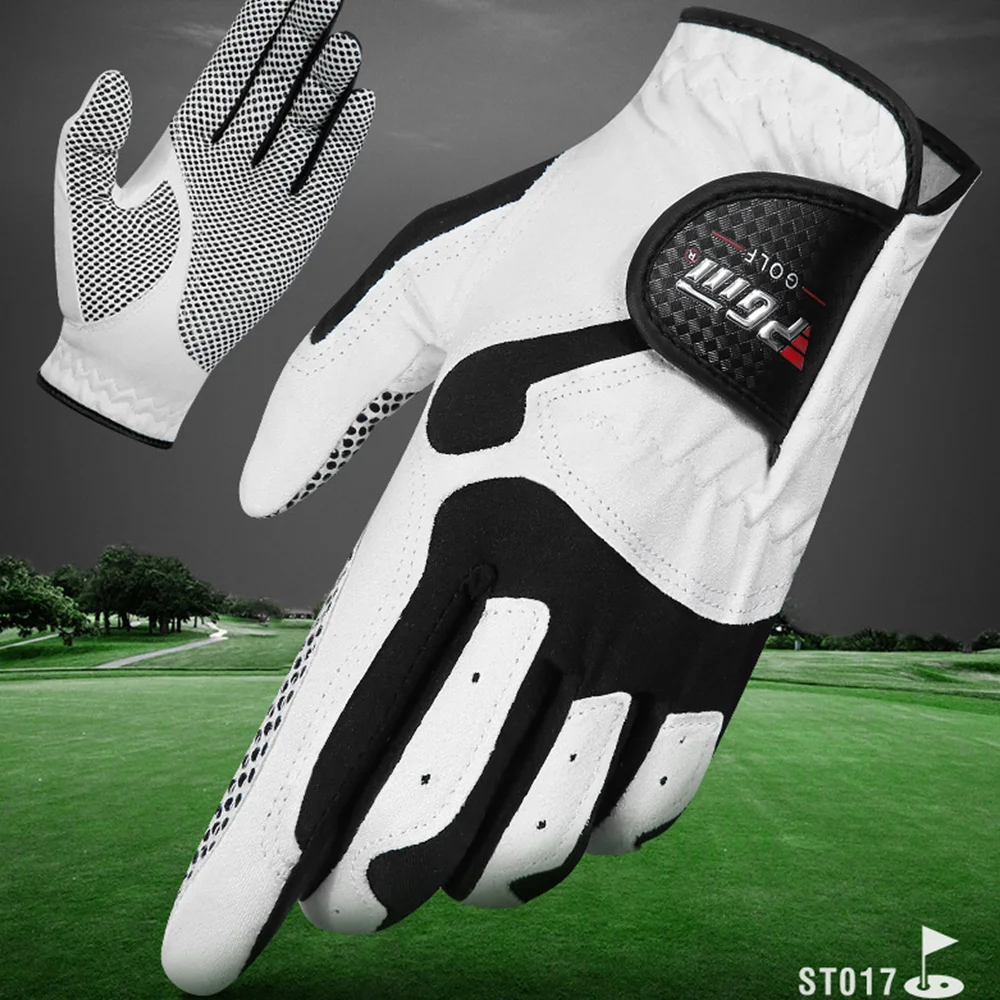 PGM ST017 Left Right Golf Glove Men\'S Microfiber Breathable Swing Training Gloves Soft Comfortable Non-Slip Particles남성 골프웨어