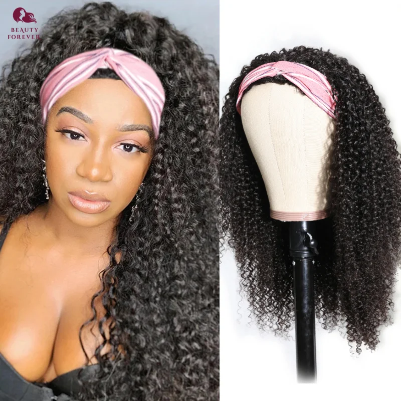 Beauty Forever Kinky Curly Half Wig 100% Human Hair Wig For Women Brazilian Afro Kinky Curly Wigs for Black Women