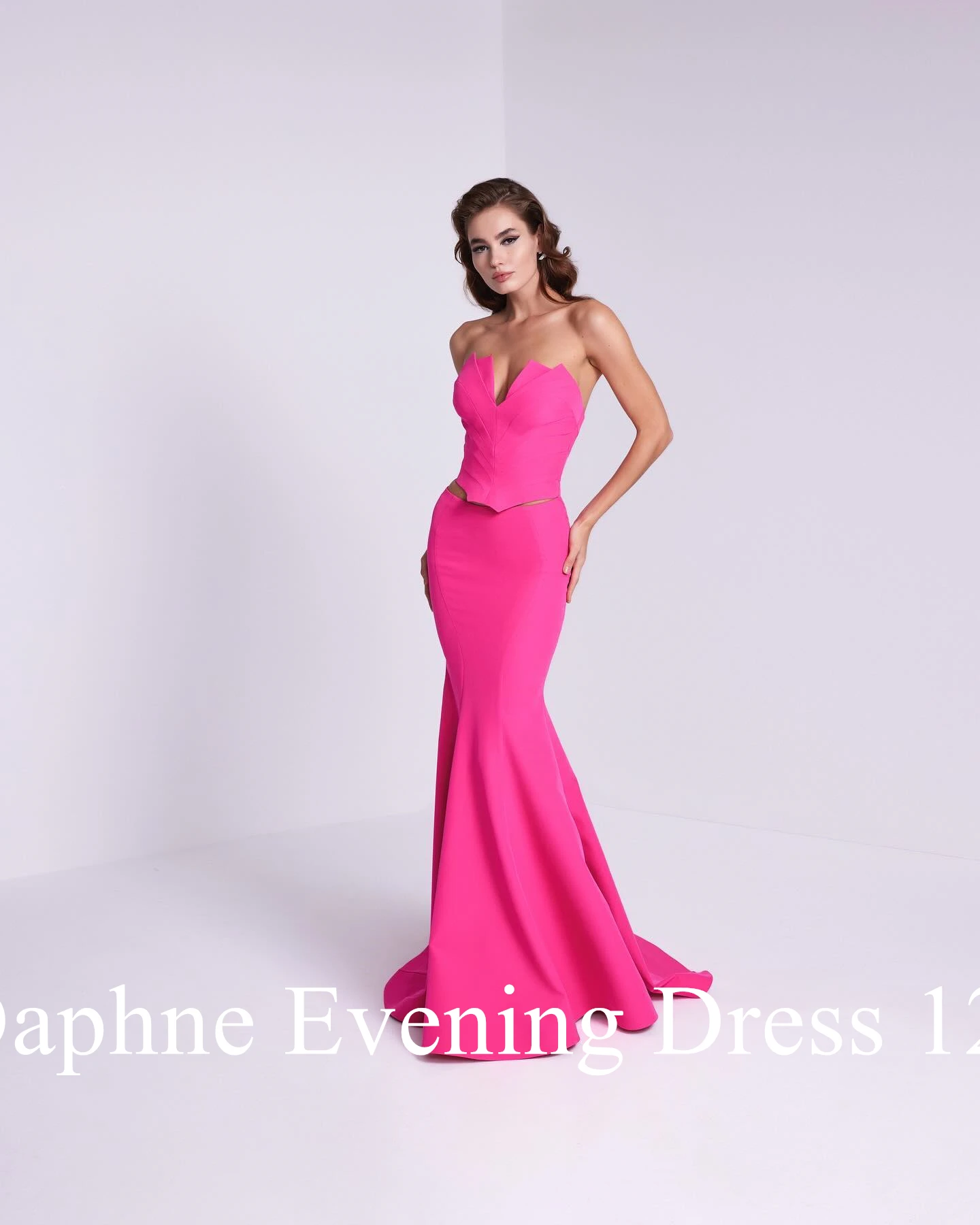 Customized Modern Mermaid Sweetheart Jersey Evening Dress Temperament Pleats Zipper Back Sweep Train Photo Color Robe de soirée