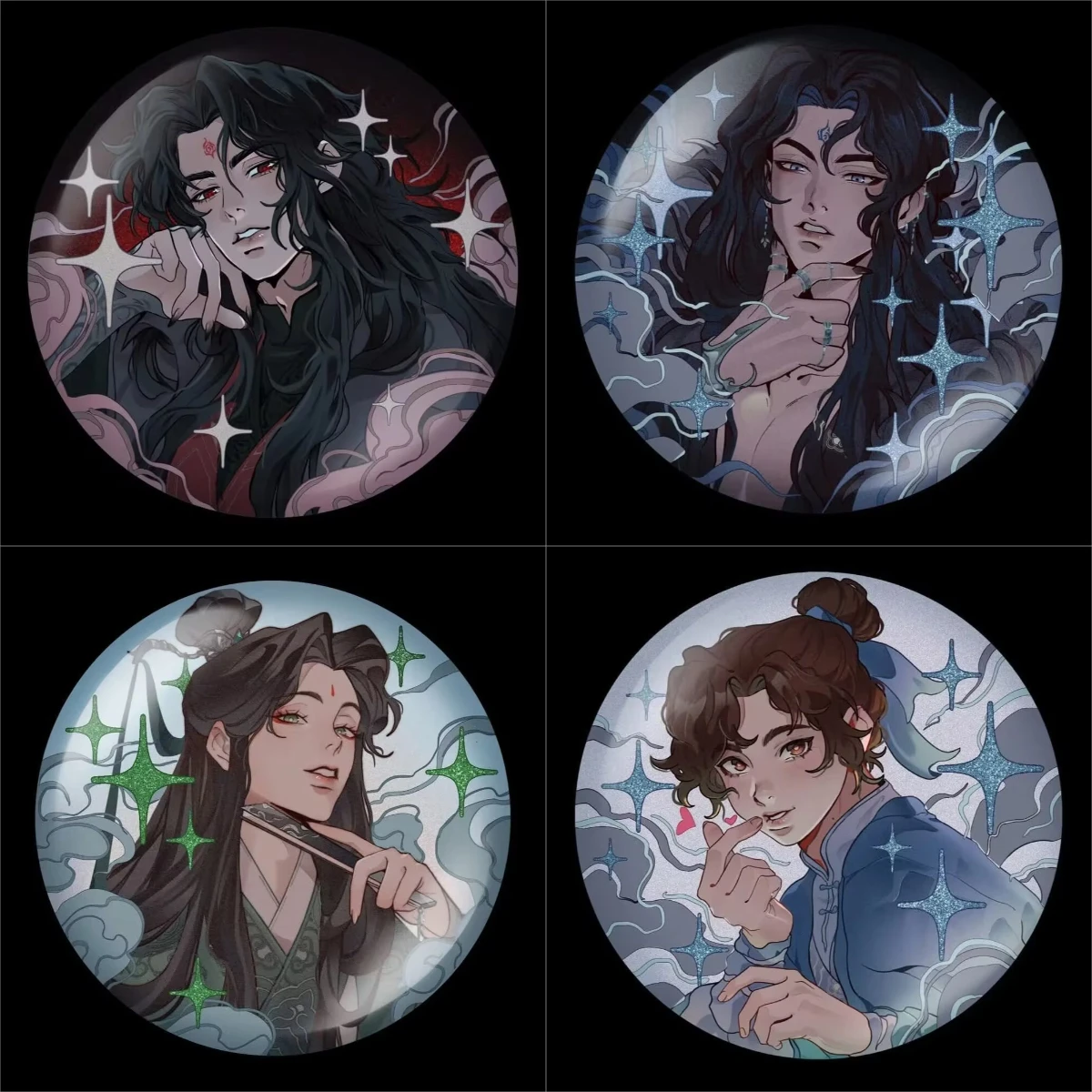 

«Система самоспасения для злодеев лошадей» «Шэнь Цинцю Луо Бинхэ» Значок Ба Цзи Doujin Gu Zi Украшение подарочного боли в упаковке