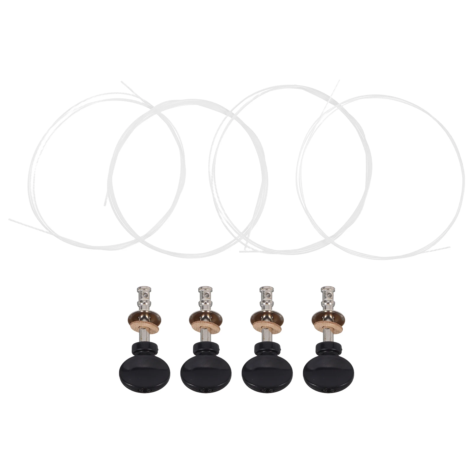 

4pcs Ukulele Tuning Pegs Black Vertical Design Precision Tuners For Soprano Concert Tenor Replacement Parts String Instrument