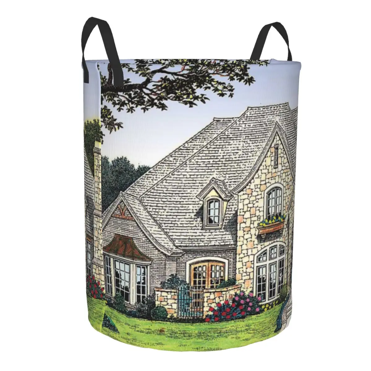 Fairy Tale Style House Laundry Basket Folding Dirty Clothes Toys Storage Bucket Household