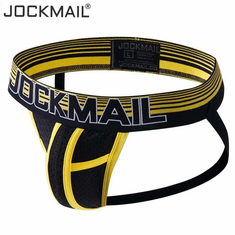 jockmail mSexy Gay Men Underwear Male Lingerie Jockstrap G String Thongs Mens Underpants Pure Mesh Briefs Panties Jock Strap